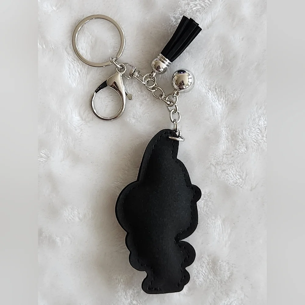 Kuromi Black and Pink Bow Keychain Bag Charm